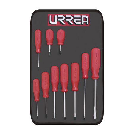 Urrea Screwdriver Set, 10Pc R Series JBU03